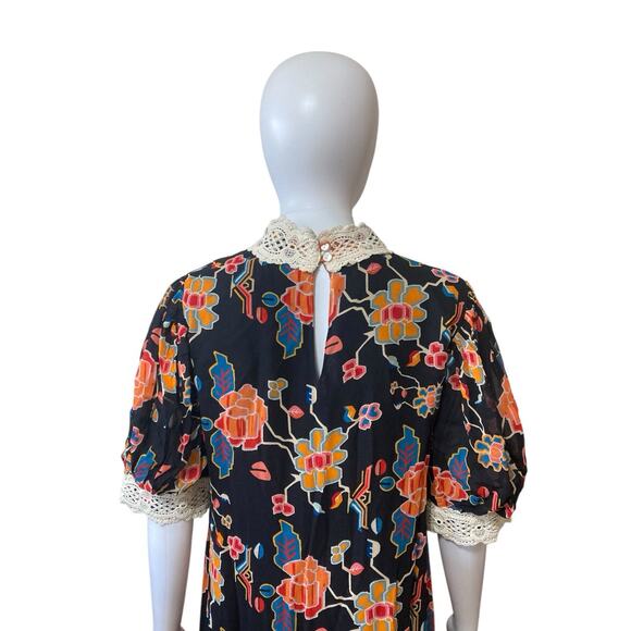 Anthropologie Soniya Maxi Dress Verb by Pallavi Singhee Size S Mixed Pattern - Picture 6 of 9